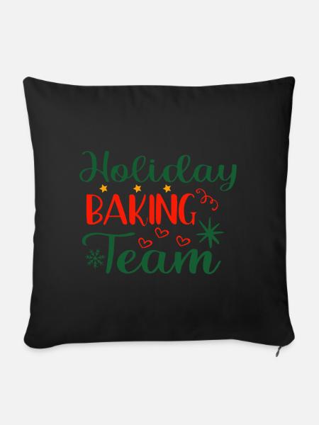 Holiday Baking Team - Sofakissen mit Füllung 45 x 45 cm - Schwarz