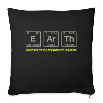 EARTH - with elements of the persiode system - Sofa pillow with filling 45cm x 45cm - black - Front