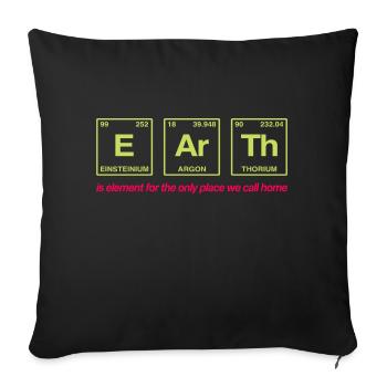 EARTH - with elements of the persiode system - Sofa pillow with filling 45cm x 45cm - black - Front