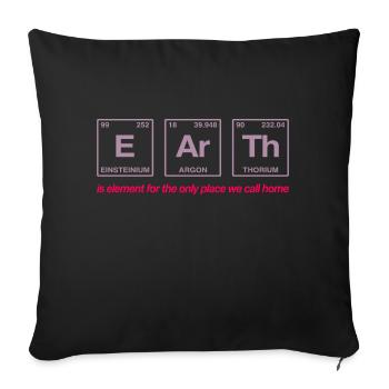 EARTH - with elements of the persiode system - Sofa pillow with filling 45cm x 45cm - black - Front