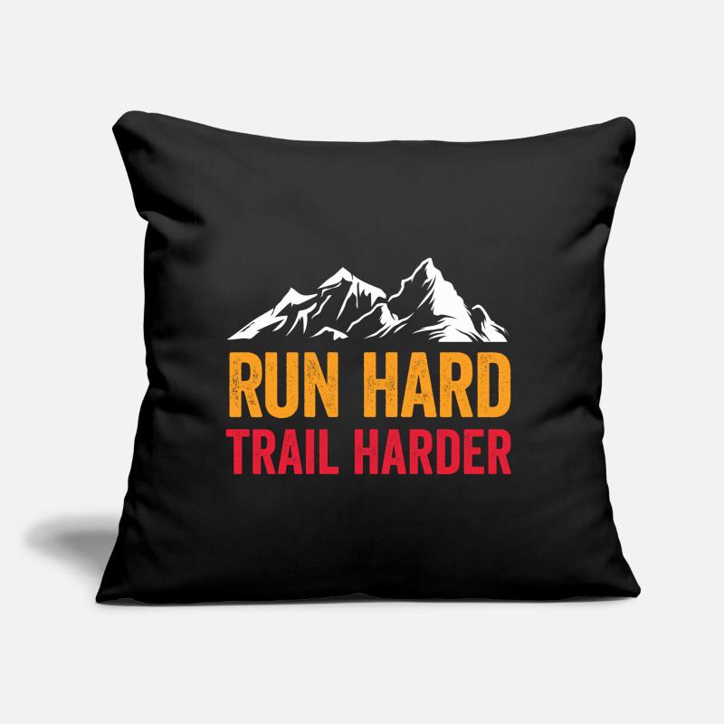 Courez fort. Trail plus difficile. Coussin et housse de 45 x 45 cm