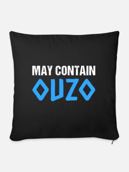 May Contain Ouzo - Sofakissen mit Füllung 45 x 45 cm - Schwarz
