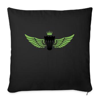 Armoiries du badminton Badminton - Coussin et housse de 45 x 45 cm - noir - Devant