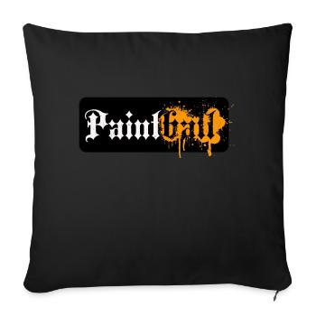 Logo de paintball, polices anciennes avec éclaboussures de peinture - Coussin et housse de 45 x 45 cm - noir - Devant