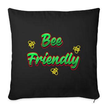 Bee friendly - Sofa pillow with filling 45cm x 45cm - black - Front