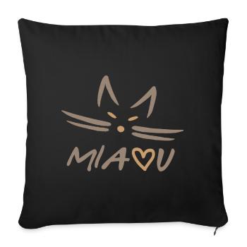 021a MIAOU - Coussin et housse de 45 x 45 cm - noir - Devant