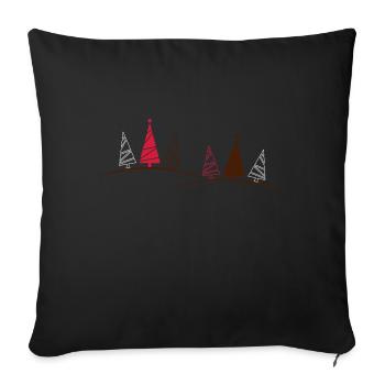 Sapins de Noël - Coussin et housse de 45 x 45 cm - noir - Devant