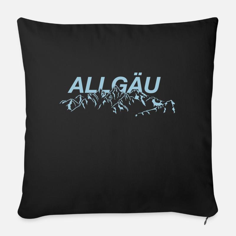 Allgäuer Berge - Sofakissen mit Füllung 45 x 45 cm - Schwarz
