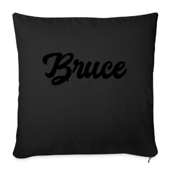 Bruce benutzerdefinierte Text Geburtstagsname - Sofakissen mit Füllung 45 x 45 cm - Schwarz - Vorne