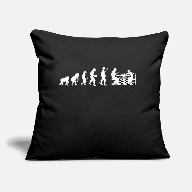Evolution jeux d'échecs Coussin et housse de 45 x 45 cm