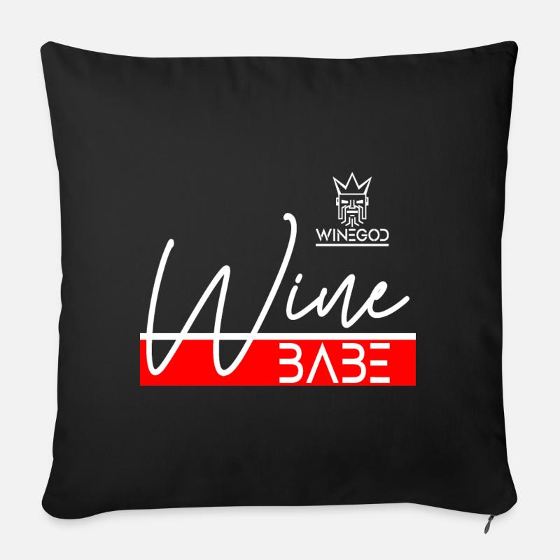 Winegod lustiger Spruch Wine Babe - Sofakissen mit Füllung 45 x 45 cm - Schwarz