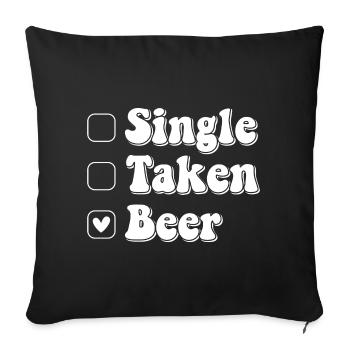 Single Taken Beer Heart - Funny Beer Saying - Sofa pillow with filling 45cm x 45cm - black - Front