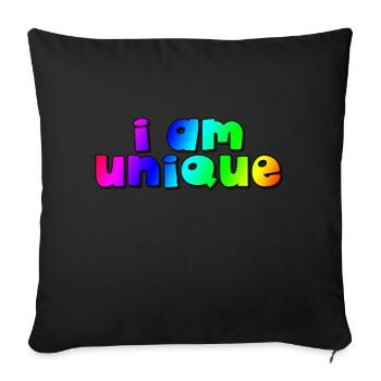 I AM UNIQUE Ich bin einzigartig / rainbow - Sofakissen mit Füllung 45 x 45 cm - Schwarz - Vorne