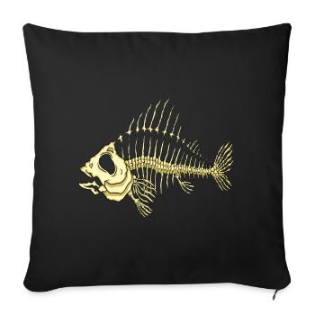 Poisson - Coussin et housse de 45 x 45 cm - noir - Devant