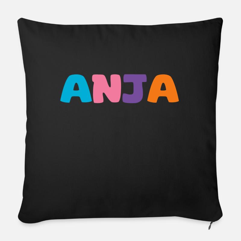 Nom - Anja - Coussin et housse de 45 x 45 cm - noir
