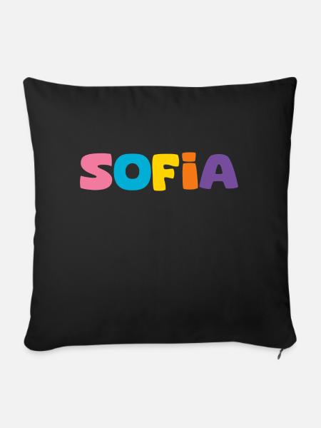Name - Sofia - Sofakissen mit Füllung 45 x 45 cm - Schwarz