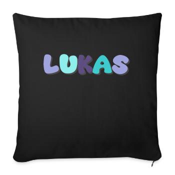 Nom - Lukas - Coussin et housse de 45 x 45 cm - noir - Devant