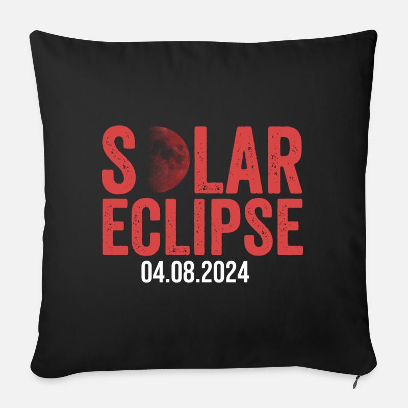 Solar Eclipse 2024 - Sofakissen mit Füllung 45 x 45 cm - Schwarz