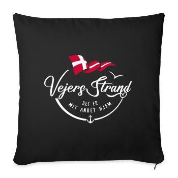 VEJERS STRAND - Denmark - Denmark - Danmark - w - Sofa pillow with filling 45cm x 45cm - black - Front
