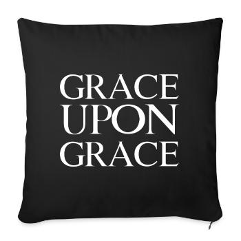 Grace Upon Grace - Sofa pillow with filling 45cm x 45cm - black - Front