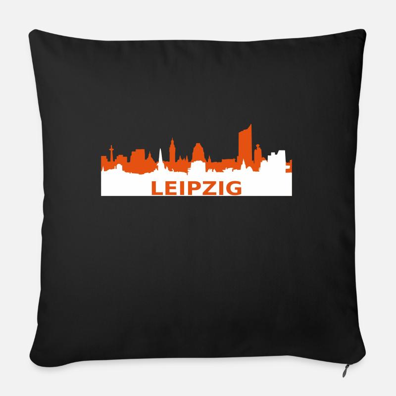 Skyline Leipzig - Sofakissen mit Füllung 45 x 45 cm - Schwarz
