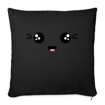 face laughing - Sofa pillow with filling 45cm x 45cm - black - Front
