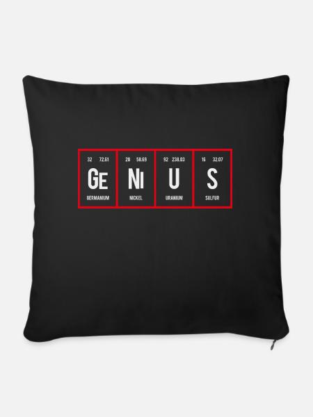 Genius - Periodensystem der Elemente - Sofakissen mit Füllung 45 x 45 cm - Schwarz