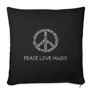 Symbole de paix | Pas de | de guerre signe de paix | Musique - Coussin et housse de 45 x 45 cm - noir - Devant