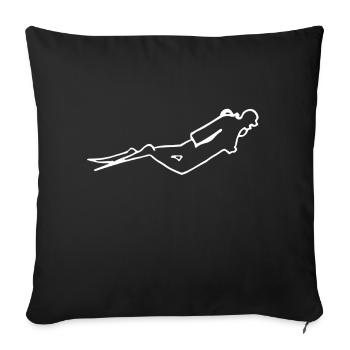 Divers white - Sofa pillow with filling 45cm x 45cm - black - Front