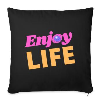 ENJOY LIFE - Sofa pillow with filling 45cm x 45cm - black - Front