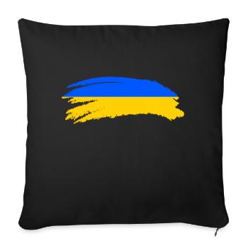 Ukraine Flagge Wappen - Sofakissen mit Füllung 45 x 45 cm - Schwarz - Vorne