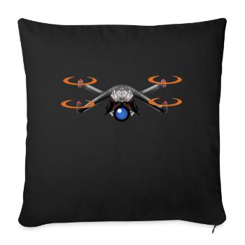 DRONNE gif 2 - Coussin et housse de 45 x 45 cm - noir - Devant
