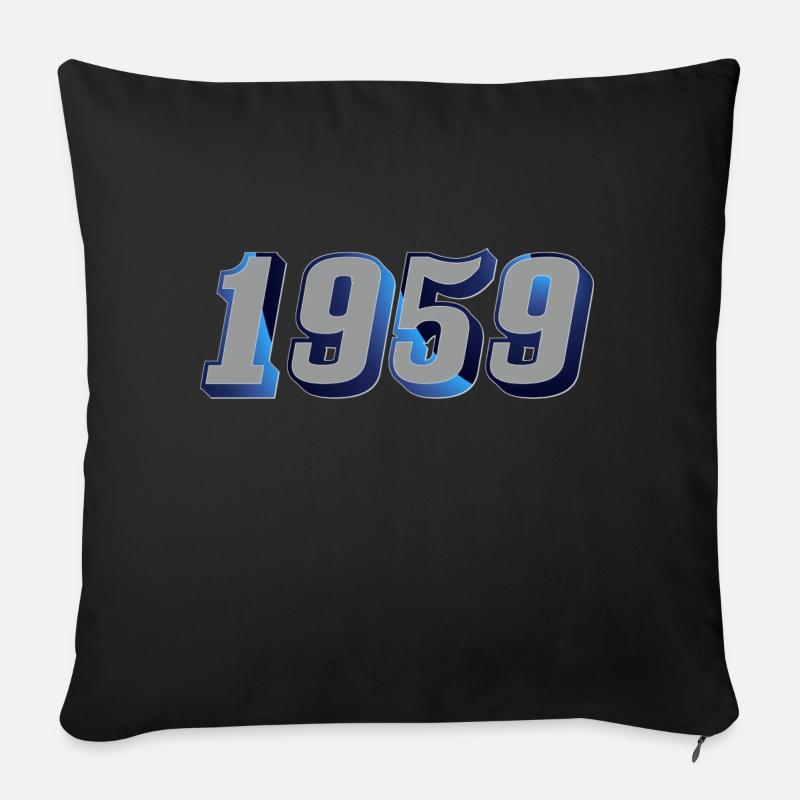 Année 1959 - Coussin et housse de 45 x 45 cm - noir