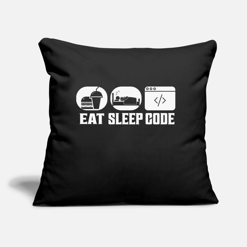 Codage logiciel Eat Sleep Code Coussin et housse de 45 x 45 cm