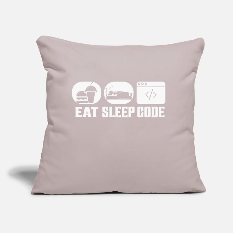 Eat Sleep Code Software Coding Sofakissen mit Füllung 45 x 45 cm