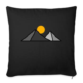 Mountain peaks under the sun - Sofa pillow with filling 45cm x 45cm - black - Front