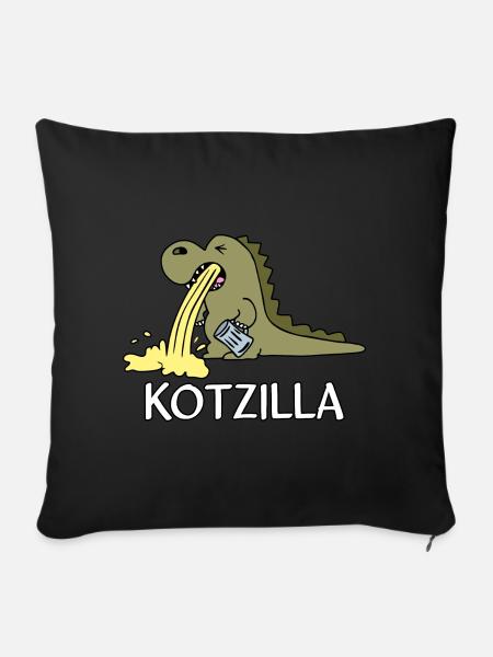 Kotzilla - Sofakissen mit Füllung 45 x 45 cm - Schwarz