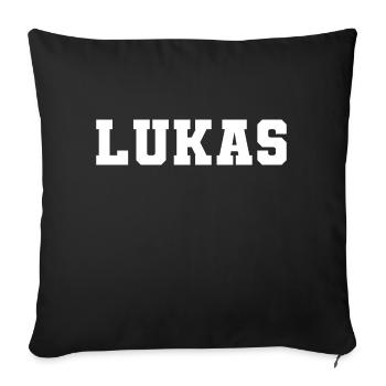 Name - Lukas - Sofakissen mit Füllung 45 x 45 cm - Schwarz - Vorne