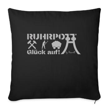 Ruhrpott-Design by Pioswelt - Sofa pillow with filling 45cm x 45cm - black - Front