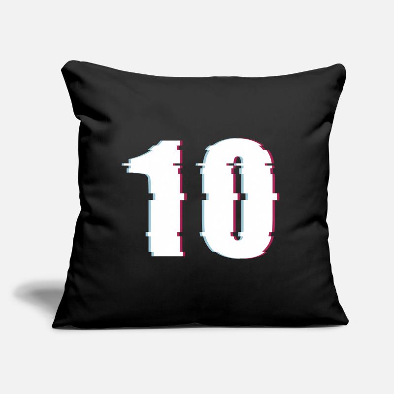 10 Ten Number Effect Distorted Number Sofa pillow with filling 45cm x 45cm