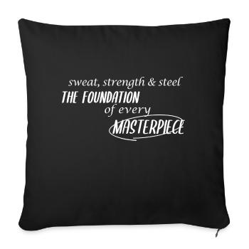 Ouvrier de la construction disant - Coussin et housse de 45 x 45 cm - noir - Devant