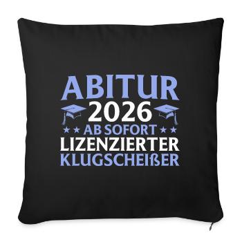 Abitur réussi en 2026 Examen final - Coussin et housse de 45 x 45 cm - noir - Devant