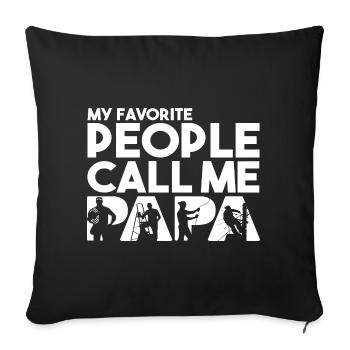 Mes personnes préférées m’appellent Papa Électricien Art - Coussin et housse de 45 x 45 cm - noir - Devant