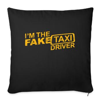 FAKE Taxi Driver avec effet GRUNGE - Coussin et housse de 45 x 45 cm - noir - Devant