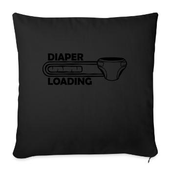 Windel Diaper Loading - Sofa pillow with filling 45cm x 45cm - black - Front