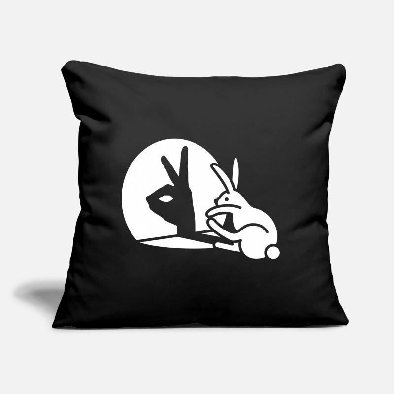 Funny Rabbit Hand Shadow Projection Rabbit Sofa pillow with filling 45cm x 45cm