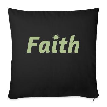 Faith - Sofa pillow with filling 45cm x 45cm - black - Front
