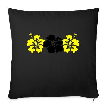 Hibiscus Flowers - Sofa pillow with filling 45cm x 45cm - black - Front