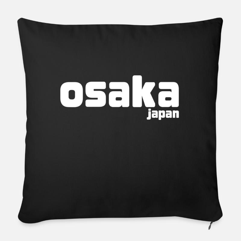 Osaka Japon - Coussin et housse de 45 x 45 cm - noir