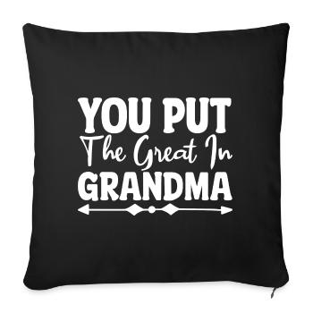 Tu mets le grand dans grand-mère - Coussin et housse de 45 x 45 cm - noir - Devant